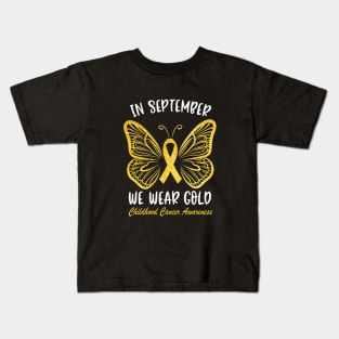 Childhood Cancer Awareness Butterfly Kids T-Shirt